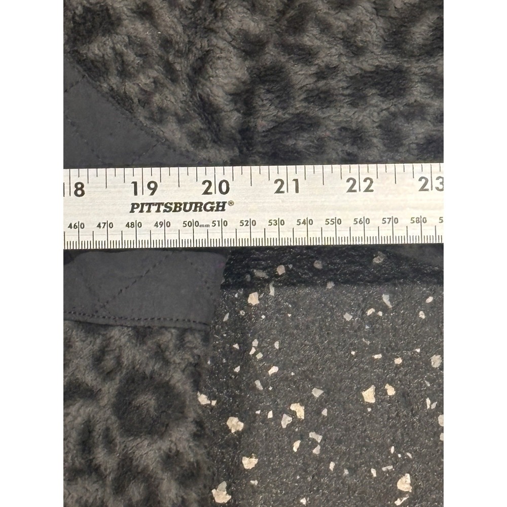 Abercrombie Fitch Leopard Fleece Cheetah Jacket Women M Gray Quilted Super Cozy - Picture 8 of 15